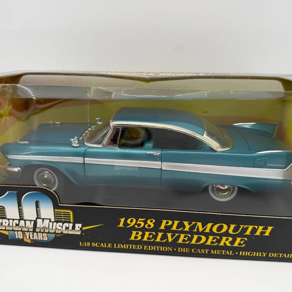 ERTL 1958 Plymouth Belvedere Teal American Muscle Limited Edition Diecast 1:18